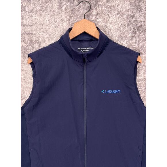 Holderness & Bourne King Vest Medium Mens Navy Blue Luxe Performance Golf - Picture 2 of 9